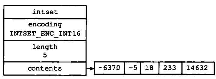 一个包含五个 int16_t 类型整数值的整数集合